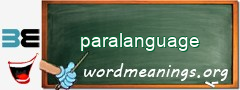 WordMeaning blackboard for paralanguage